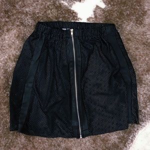 The Ragged Priest Faux Leather and Mesh Skirt